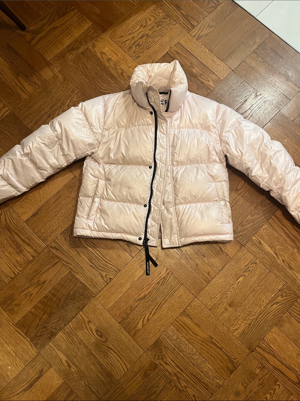 Light Pink Puffer Jacket - Women's Insulated Coat SUPER PUFF